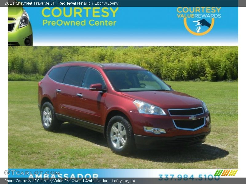 Red Jewel Metallic / Ebony/Ebony 2011 Chevrolet Traverse LT