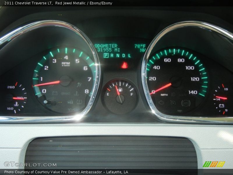 Red Jewel Metallic / Ebony/Ebony 2011 Chevrolet Traverse LT