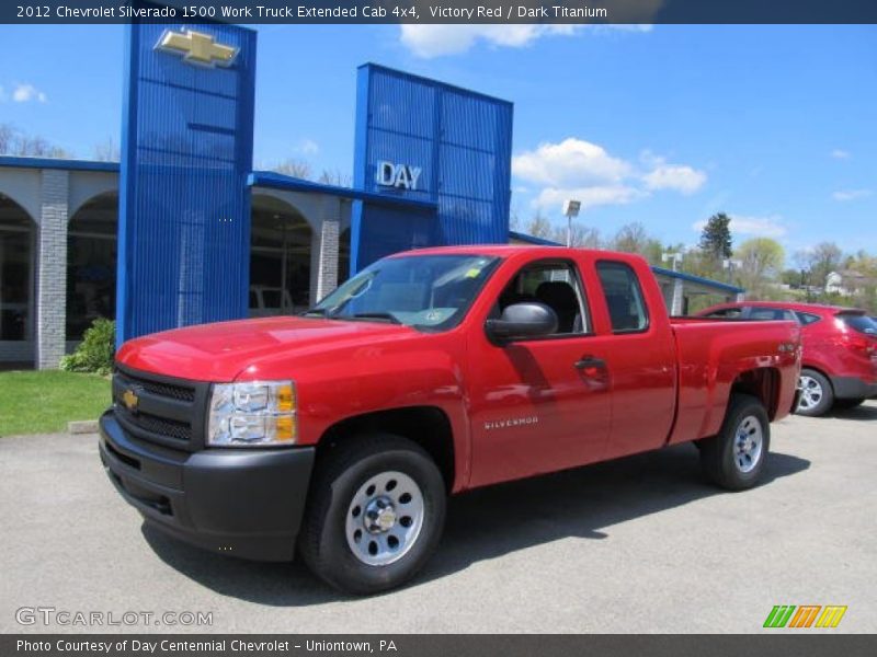 Victory Red / Dark Titanium 2012 Chevrolet Silverado 1500 Work Truck Extended Cab 4x4