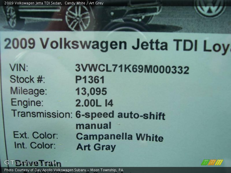 Candy White / Art Grey 2009 Volkswagen Jetta TDI Sedan