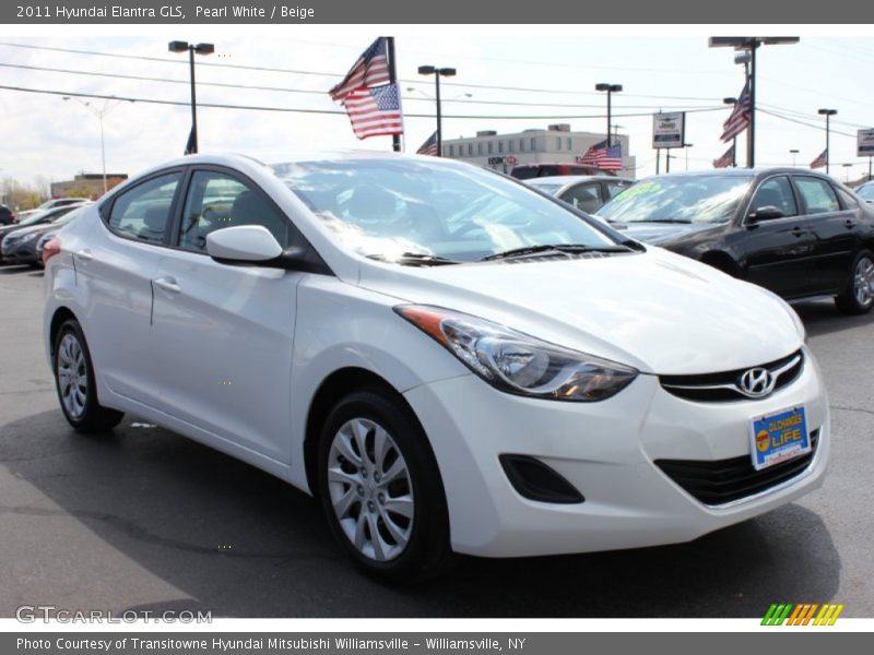 Pearl White / Beige 2011 Hyundai Elantra GLS