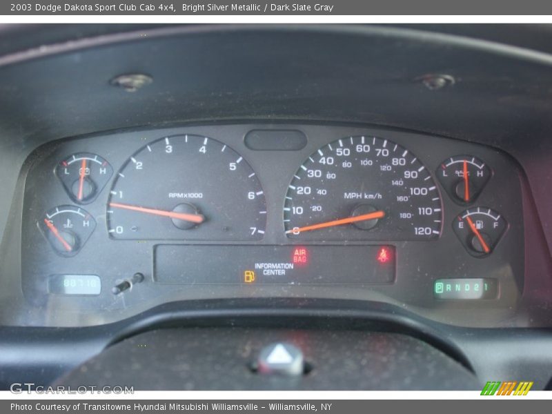 Bright Silver Metallic / Dark Slate Gray 2003 Dodge Dakota Sport Club Cab 4x4