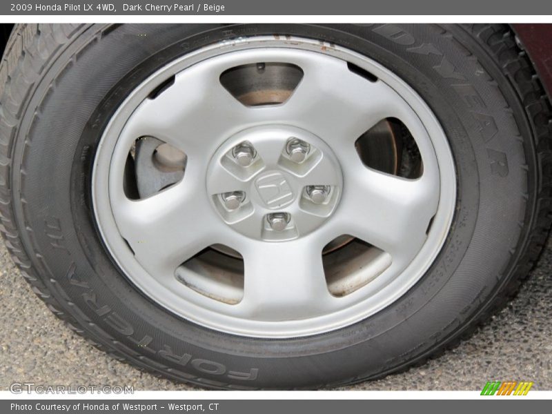 Dark Cherry Pearl / Beige 2009 Honda Pilot LX 4WD