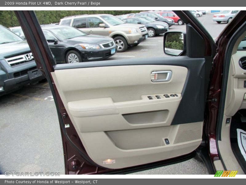 Dark Cherry Pearl / Beige 2009 Honda Pilot LX 4WD