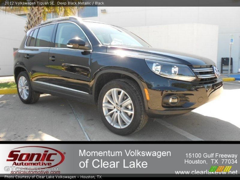 Deep Black Metallic / Black 2012 Volkswagen Tiguan SE