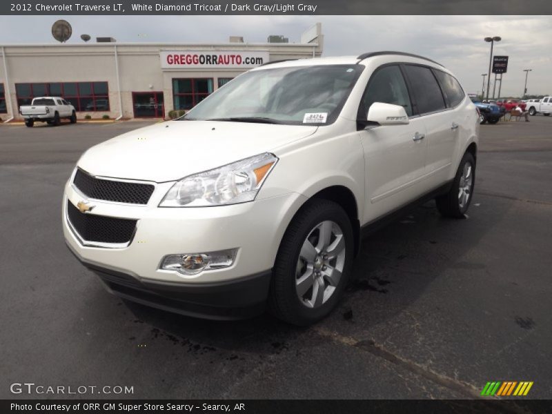 White Diamond Tricoat / Dark Gray/Light Gray 2012 Chevrolet Traverse LT