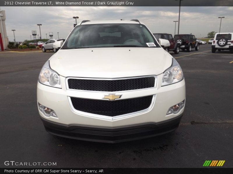 White Diamond Tricoat / Dark Gray/Light Gray 2012 Chevrolet Traverse LT