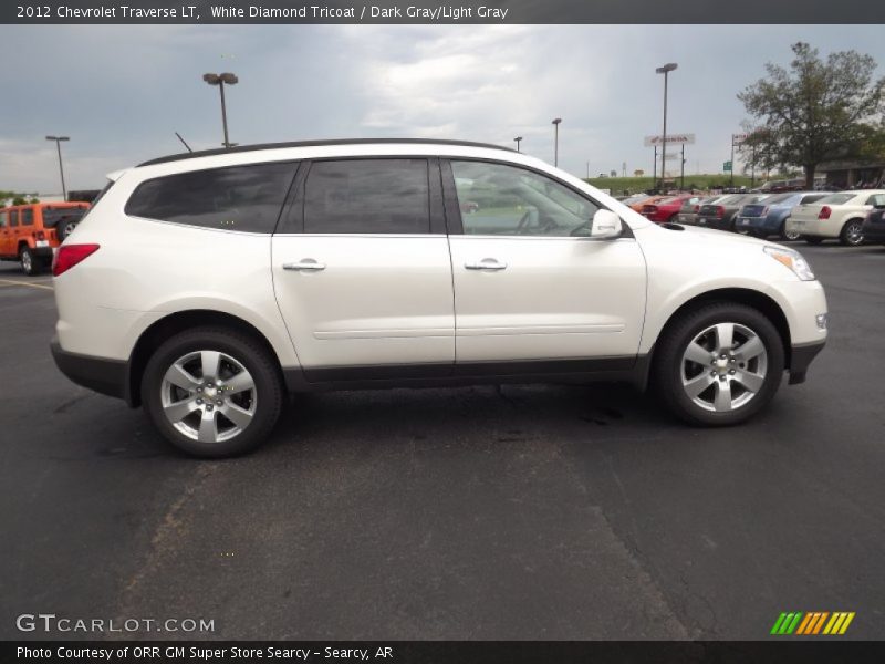 White Diamond Tricoat / Dark Gray/Light Gray 2012 Chevrolet Traverse LT