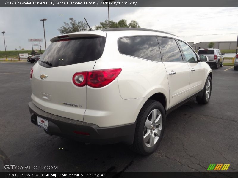 White Diamond Tricoat / Dark Gray/Light Gray 2012 Chevrolet Traverse LT