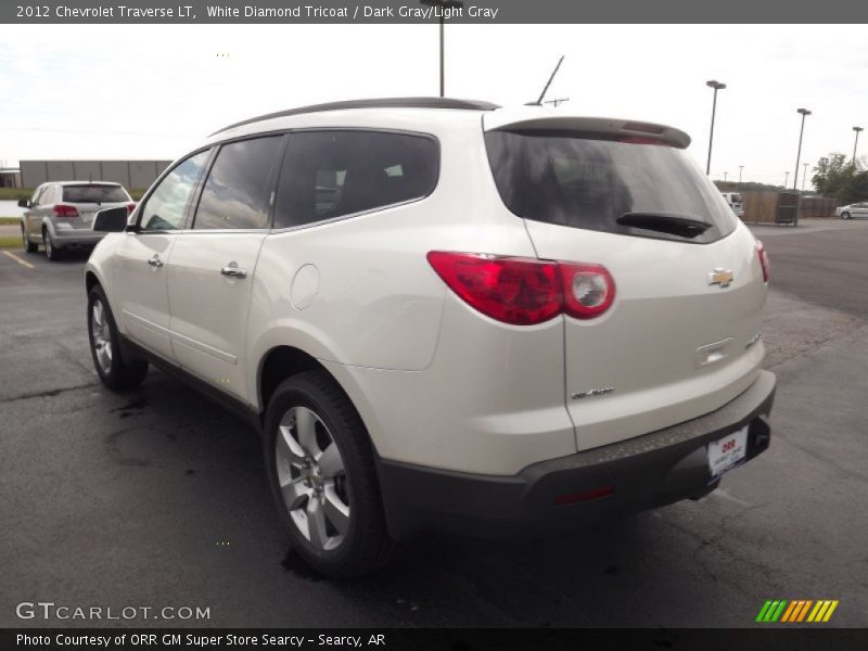 White Diamond Tricoat / Dark Gray/Light Gray 2012 Chevrolet Traverse LT