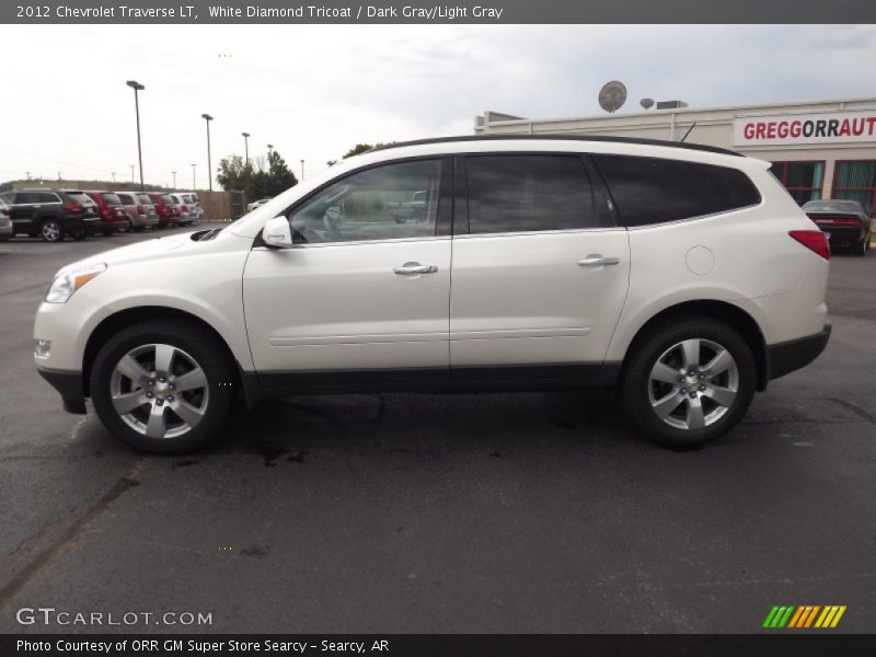 White Diamond Tricoat / Dark Gray/Light Gray 2012 Chevrolet Traverse LT
