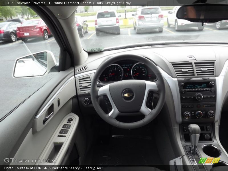 White Diamond Tricoat / Dark Gray/Light Gray 2012 Chevrolet Traverse LT
