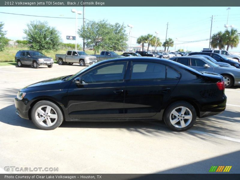 Black / Cornsilk Beige 2012 Volkswagen Jetta TDI Sedan