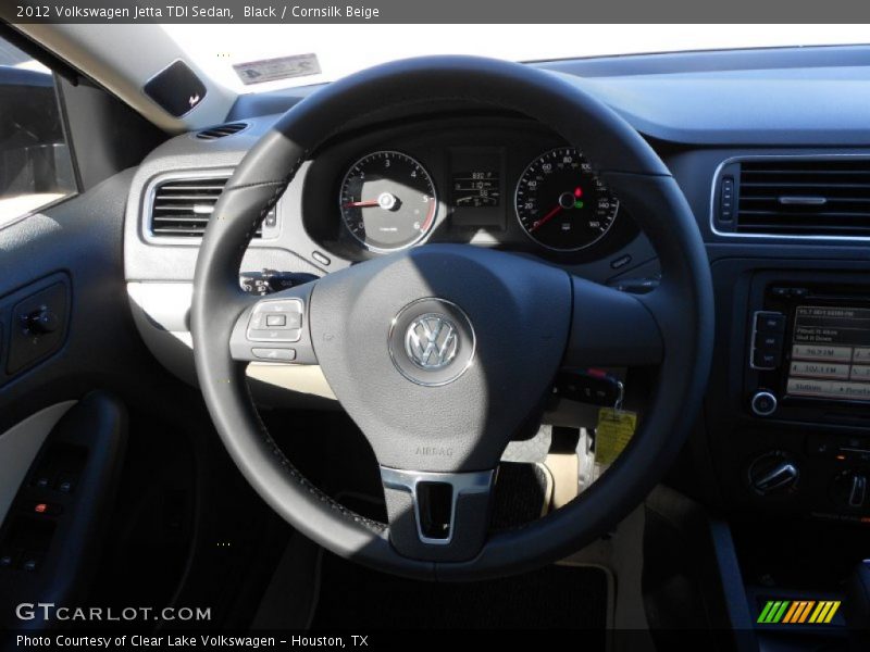 Black / Cornsilk Beige 2012 Volkswagen Jetta TDI Sedan
