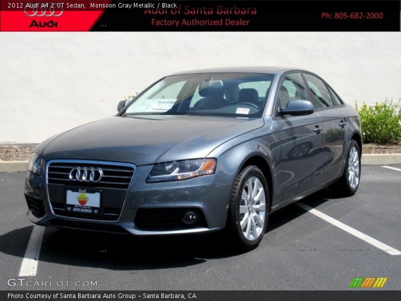 Monsoon Gray Metallic / Black 2012 Audi A4 2.0T Sedan
