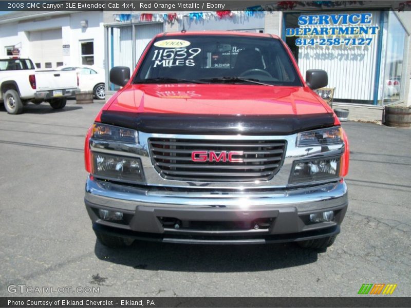 Red Orange Metallic / Ebony 2008 GMC Canyon SLE Extended Cab 4x4
