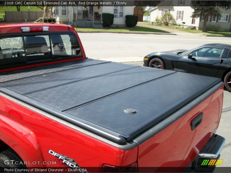 Red Orange Metallic / Ebony 2008 GMC Canyon SLE Extended Cab 4x4