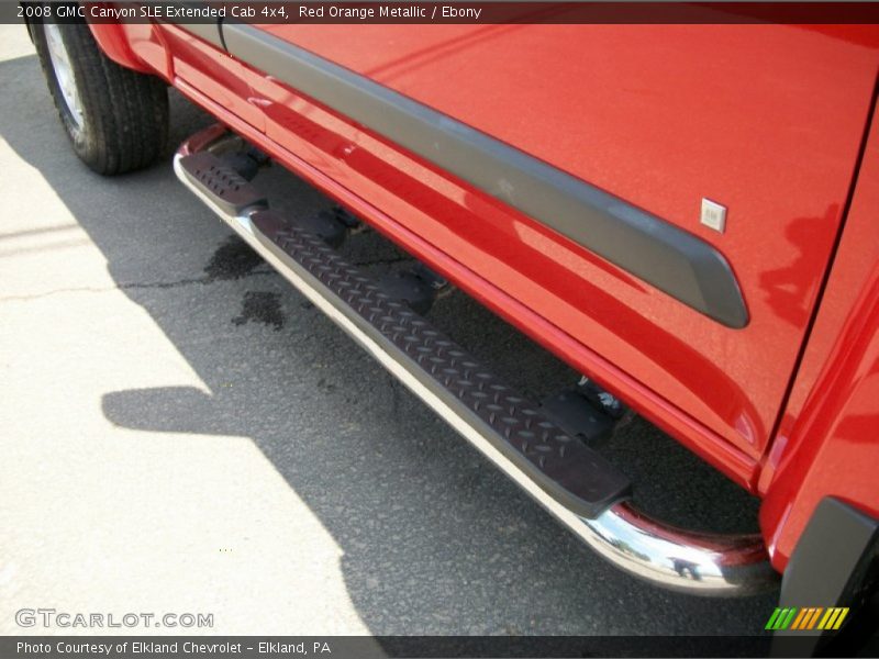 Red Orange Metallic / Ebony 2008 GMC Canyon SLE Extended Cab 4x4