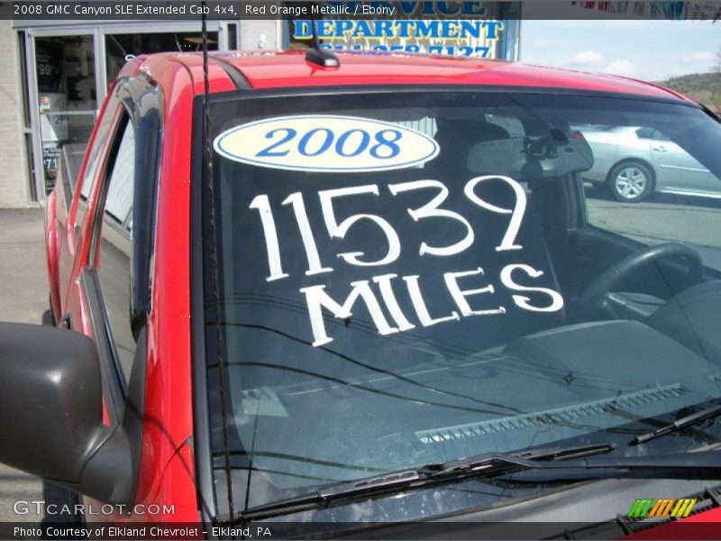 Red Orange Metallic / Ebony 2008 GMC Canyon SLE Extended Cab 4x4