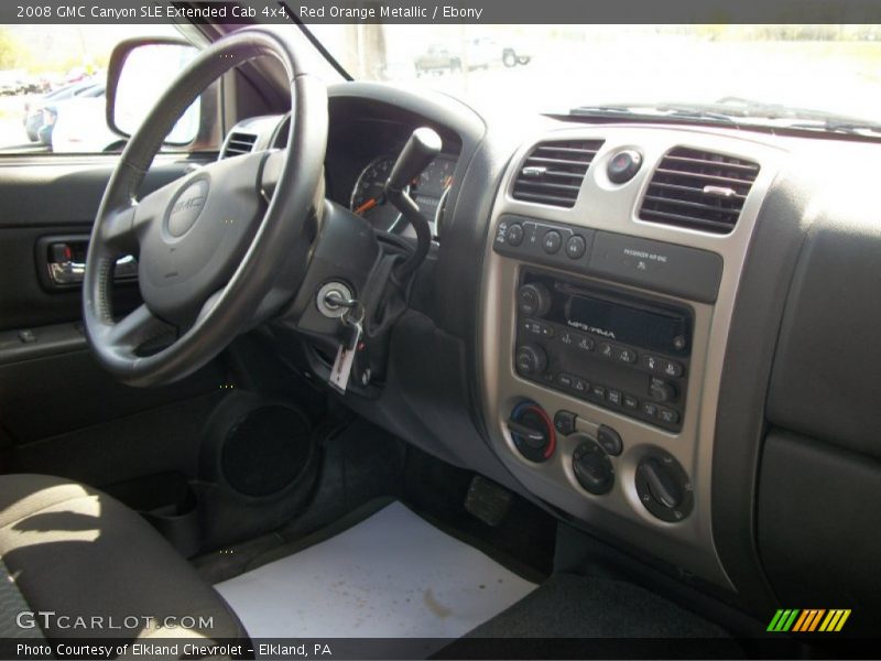Red Orange Metallic / Ebony 2008 GMC Canyon SLE Extended Cab 4x4