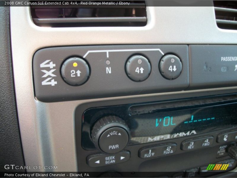 Red Orange Metallic / Ebony 2008 GMC Canyon SLE Extended Cab 4x4