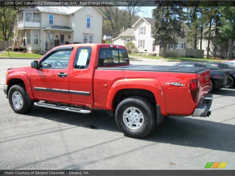 Red Orange Metallic / Ebony 2008 GMC Canyon SLE Extended Cab 4x4