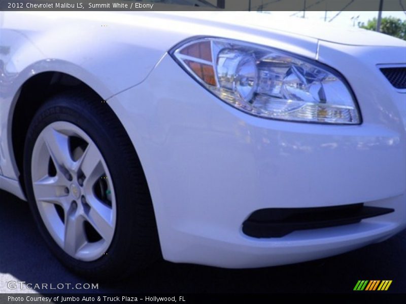 Summit White / Ebony 2012 Chevrolet Malibu LS
