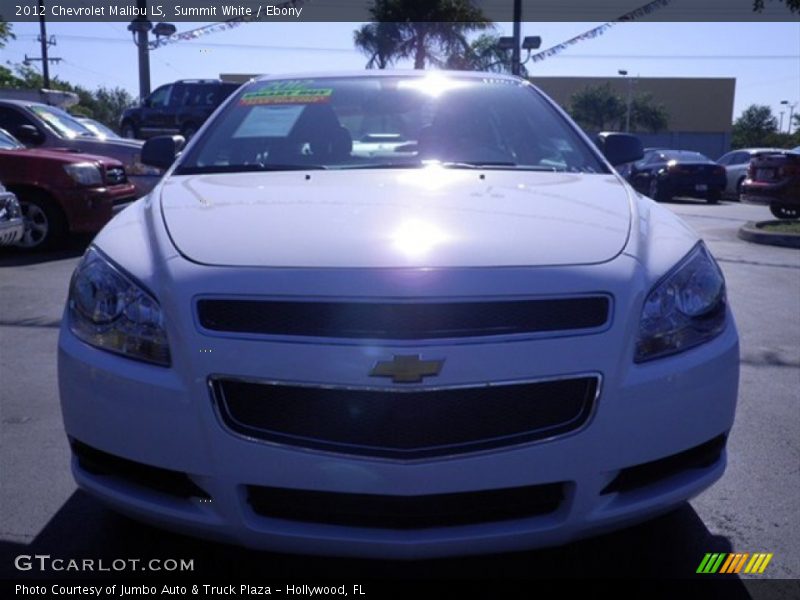 Summit White / Ebony 2012 Chevrolet Malibu LS