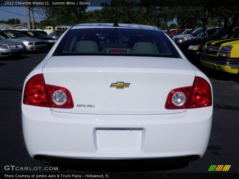 Summit White / Ebony 2012 Chevrolet Malibu LS