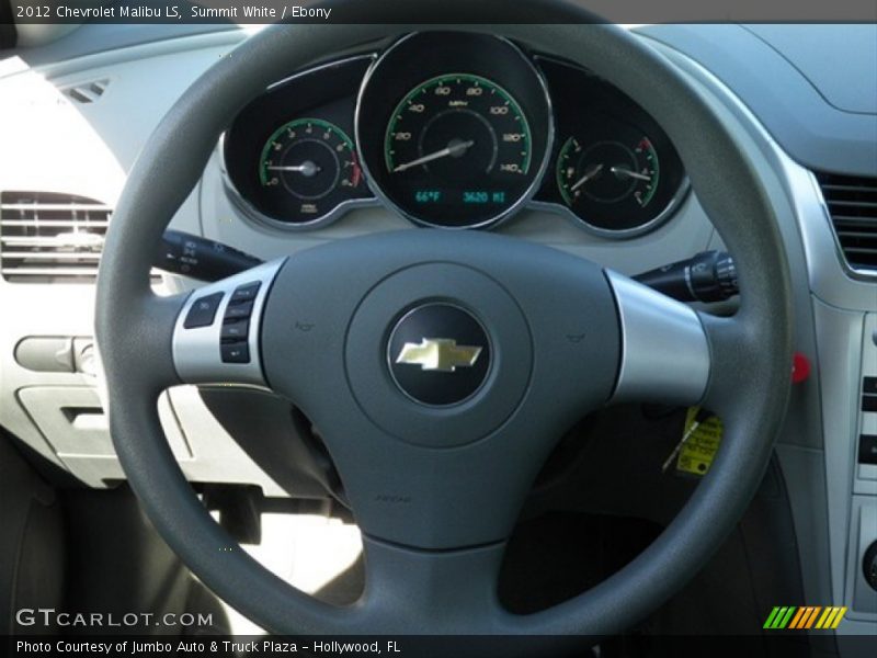 Summit White / Ebony 2012 Chevrolet Malibu LS