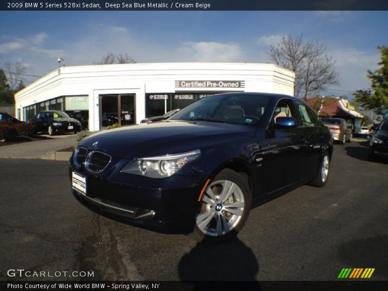 Deep Sea Blue Metallic / Cream Beige 2009 BMW 5 Series 528xi Sedan