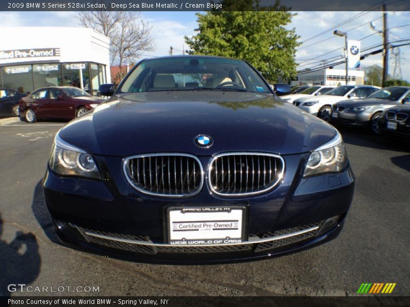 Deep Sea Blue Metallic / Cream Beige 2009 BMW 5 Series 528xi Sedan