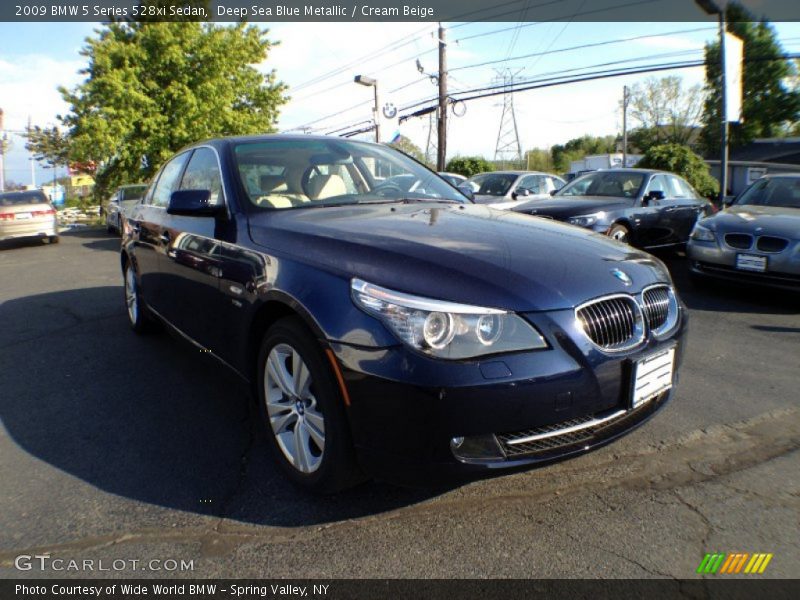 Deep Sea Blue Metallic / Cream Beige 2009 BMW 5 Series 528xi Sedan