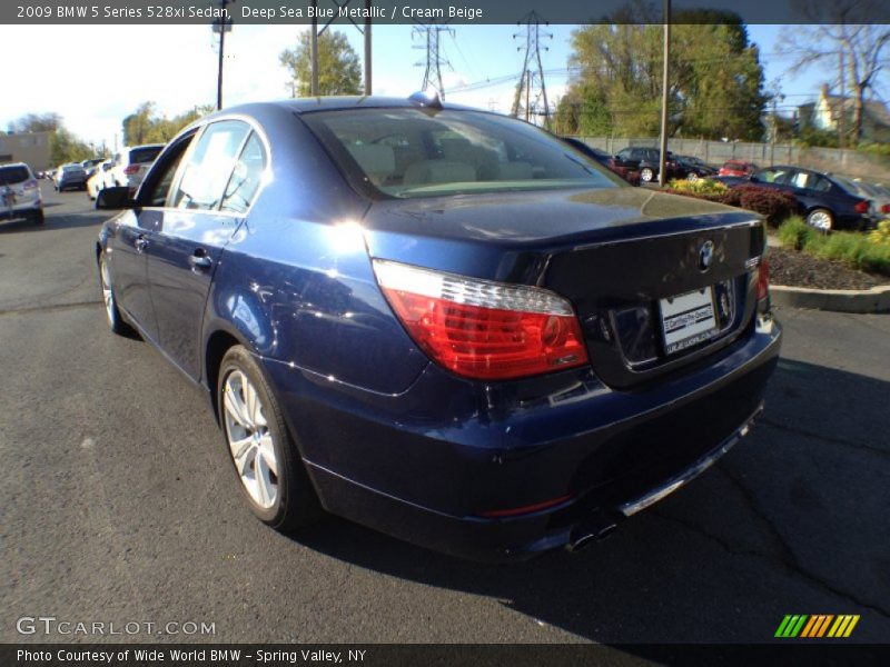 Deep Sea Blue Metallic / Cream Beige 2009 BMW 5 Series 528xi Sedan