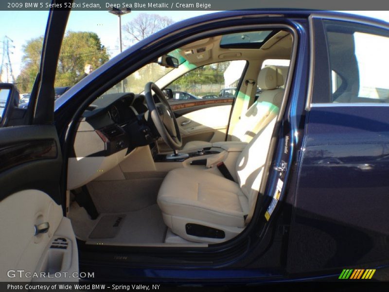 Deep Sea Blue Metallic / Cream Beige 2009 BMW 5 Series 528xi Sedan