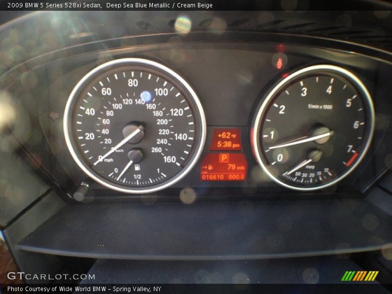 Deep Sea Blue Metallic / Cream Beige 2009 BMW 5 Series 528xi Sedan