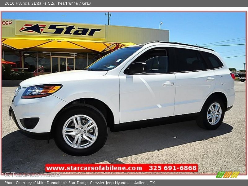 Pearl White / Gray 2010 Hyundai Santa Fe GLS