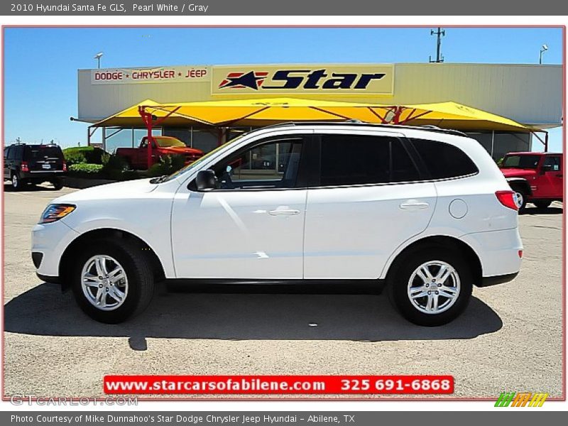 Pearl White / Gray 2010 Hyundai Santa Fe GLS