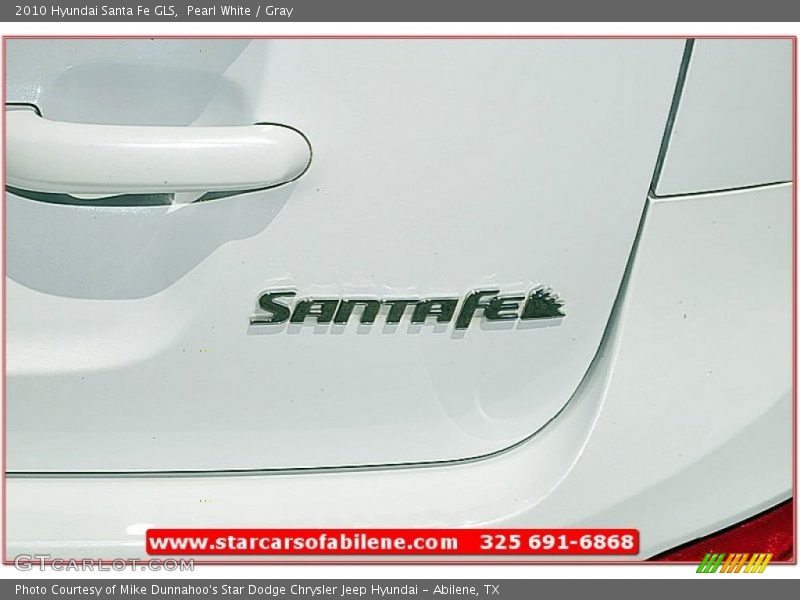 Pearl White / Gray 2010 Hyundai Santa Fe GLS