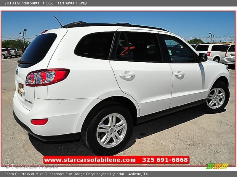 Pearl White / Gray 2010 Hyundai Santa Fe GLS