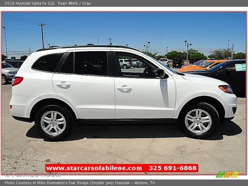 Pearl White / Gray 2010 Hyundai Santa Fe GLS