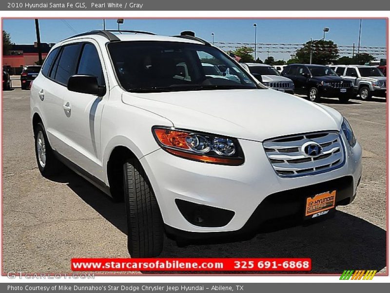 Pearl White / Gray 2010 Hyundai Santa Fe GLS