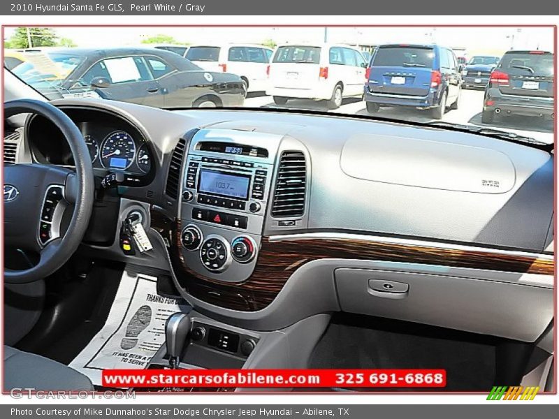 Pearl White / Gray 2010 Hyundai Santa Fe GLS