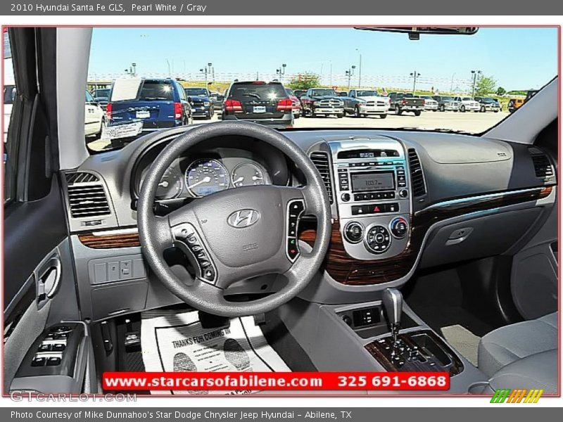 Pearl White / Gray 2010 Hyundai Santa Fe GLS