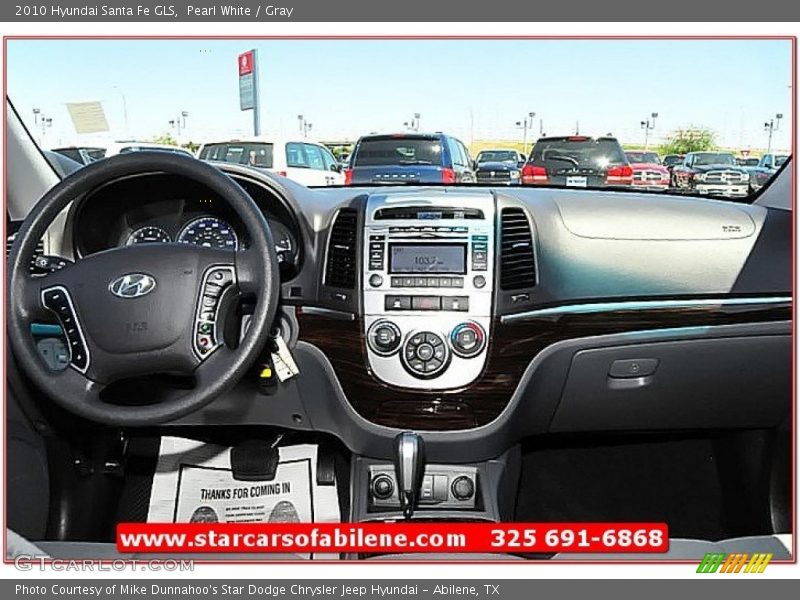 Pearl White / Gray 2010 Hyundai Santa Fe GLS