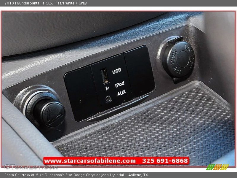 Pearl White / Gray 2010 Hyundai Santa Fe GLS