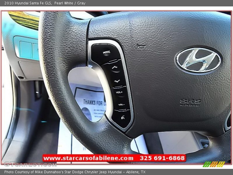 Pearl White / Gray 2010 Hyundai Santa Fe GLS