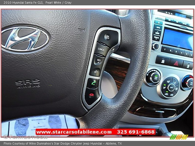 Pearl White / Gray 2010 Hyundai Santa Fe GLS