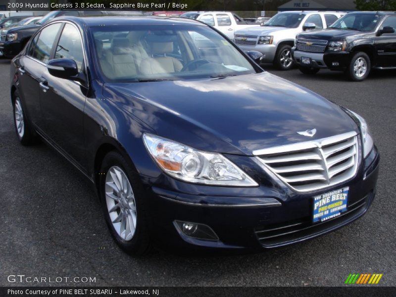 Sapphire Blue Pearl / Beige 2009 Hyundai Genesis 3.8 Sedan