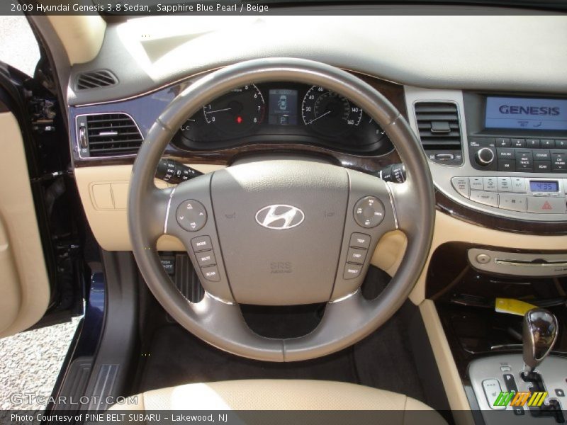 Sapphire Blue Pearl / Beige 2009 Hyundai Genesis 3.8 Sedan